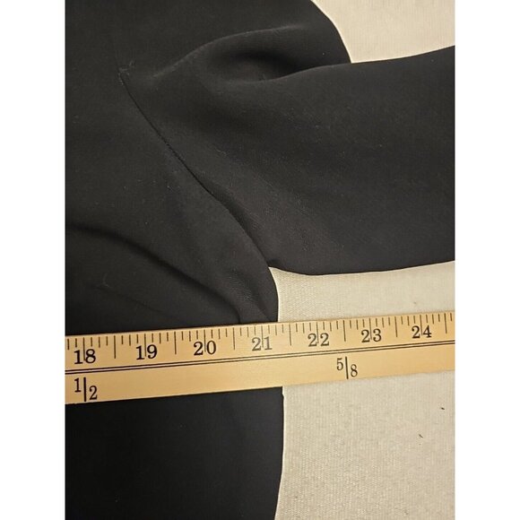 Liz Claiborne Sheer V-Neck Black Button Up Blouse Shacket Size L - Picture 3 of 7